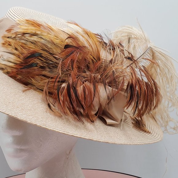 Fleur de Paris Boater\'s Straw Hat with Feathers main image 14